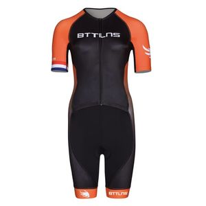 BTTLNS Typhon 2.0 trisuit korte mouwen zwart/oranje dames XS