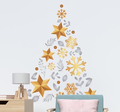 Kerststickers met bladeren