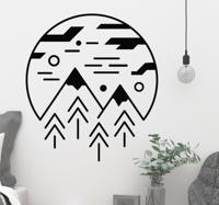 Reis stickers Minimalistische bergen - thumbnail