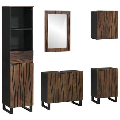 Badkamermeubelset met lade met plank 5 pcs Wit 38 x 33 x 160 cm