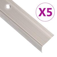 Trapneuzen L-vormig 5 st 100 cm aluminium champagnekleurig