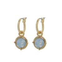 Biba Hang Oorbellen Goud met Swarovski Steentje Air Blue Opal