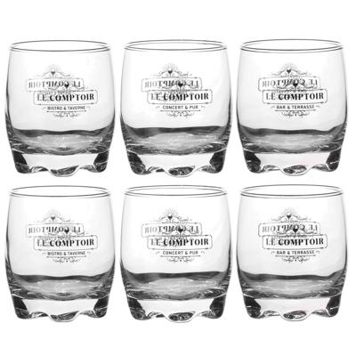 Urban Living whisky glazen Comptoir - gedecoreerd glas - 6x stuks - 290 ml