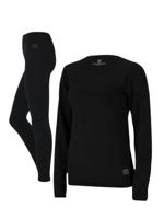 Heatkeeper Thermoset Dames Basic Naadloos - Thermoshirt + Thermo Legging - Zwart-XL/XXL