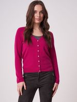 Basic fijngebreid vest met V-hals van biologisch cashmere