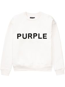 Purple Brand sweat en coton à logo imprimé - Blanc