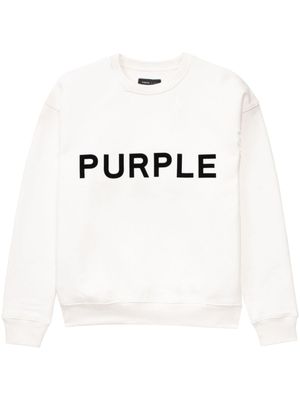 Purple Brand sweat en coton à logo imprimé - Blanc