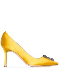 Manolo Blahnik escarpins Hangisi 90 à ornements en cristal - Jaune