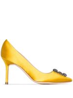 Manolo Blahnik escarpins Hangisi 90 à ornements en cristal - Jaune