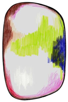 Moooi Carpets - Scribble Green Blue Pink - 200x300 cm Rond Vloerkleed