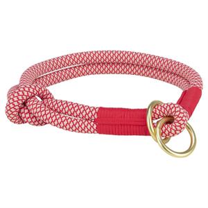 TRIXIE HALSBAND HOND SOFT ROPE HALFSLIP ROOD / CREME 25X0,6 CM