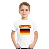 Supporters kleding - t-shirt van vlag Duitsland - wit - voor kinderen - korte mouwen - sport