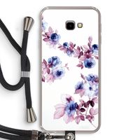 Waterverf bloemen: Samsung Galaxy J4 Plus Transparant Hoesje met koord
