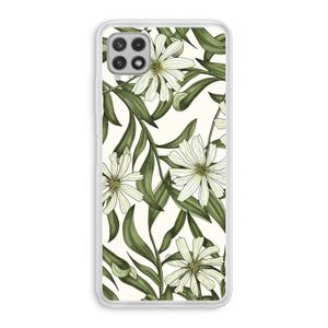Wit bloemenpatroon: Samsung Galaxy A22 4G Transparant Hoesje