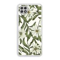 Wit bloemenpatroon: Samsung Galaxy A22 4G Transparant Hoesje