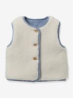 Reversible mouwloze jas baby CYRILLUS blauw, geruit Reversible mouwloze jas baby CYRILLUS blauw, geruit