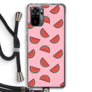 Watermeloen: Xiaomi Redmi Note 10 Pro Transparant Hoesje met koord