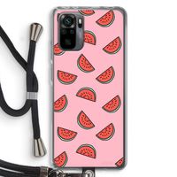 Watermeloen: Xiaomi Redmi Note 10 Pro Transparant Hoesje met koord