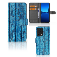 Xiaomi 13 Lite Book Style Case Wood Blue