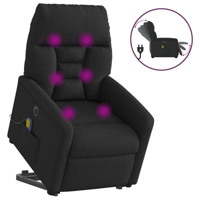 Sta-op-massagestoel elektrisch verstelbaar stof zwart