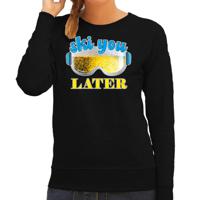 Apres ski sweater voor dames - ski you later - zwart - bier/beer - wintersport - thumbnail