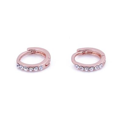 Go Dutch Label Creolen met Strass 1 cm Rosé Goud