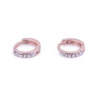 Go Dutch Label Creolen met Strass 1 cm Rosé Goud