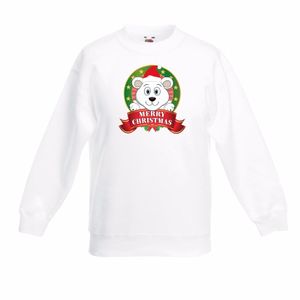 IJsbeer kerstmis sweater wit voor jongens 14-15 jaar (170/176)  -