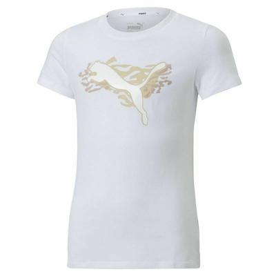 T-Shirt met Korte Mouwen voor kinderen Puma Alpha Wit - Maat: 11-12 Jaar