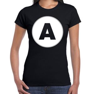 T-shirt met de letter A dames zwart voor het maken van een naam / woord of team