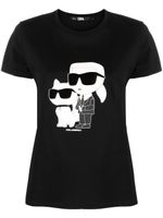 Karl Lagerfeld t-shirt Ikon K en coton biologique - Noir