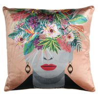 Wants&Needs Accessoires Kussen Flower Head Velvet Multi 45 x 45 - thumbnail