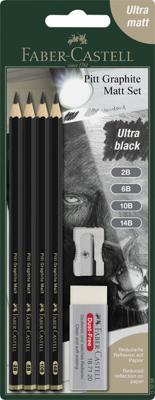 Faber Castell Grafietpotlood Pitt Mat set van 4
