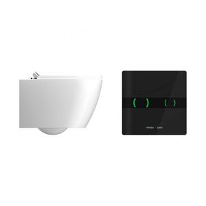 Wandcloset IPEE T5 230V Premium Rimless Incl Softclose Zitting Infrarood Sensor Zwart Wit