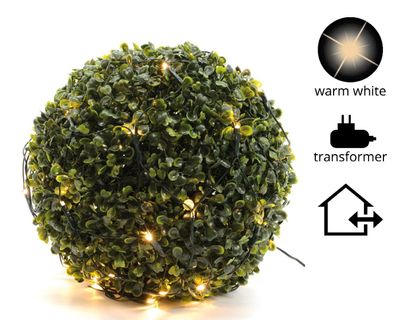 LED netverlichting buxus buit/dia50cm-80L/groen/warm wit - Lumineo