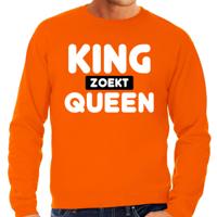 Koningsdag verkleed sweater heren - King zoekt Queen - oranje