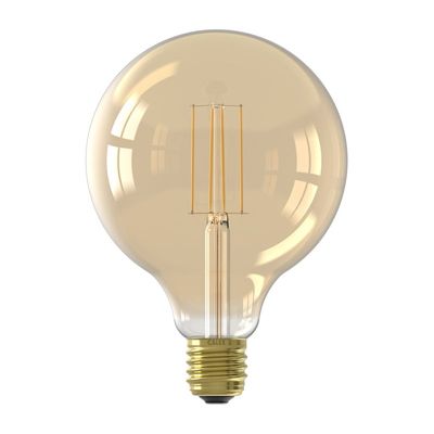 Calex LED volglas LangFilament Globelamp 220-240V 4.5W 470lm E27 G125, Goud 2100K Dimbaar