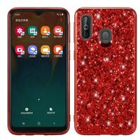 Glittery poeder schokbestendig TPU Case voor Galaxy A40 (rood)