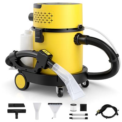 Nat-droogstofzuiger 4-in-1 Draagbare Tapijt- en Bekledingsreinigingsmachine met 1200w + 17 KPA Maximale Zuigkracht Geel