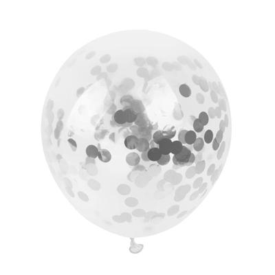 Zilveren Confetti Ballonnen (10 stuks / 46 CM)