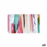 Snackdienblad Quid Acuarela Roze 25 x 15 x 2 cm (12 Stuks) - thumbnail