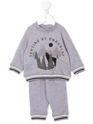 Tartine Et Chocolat ensemble haut-pantalon à imprimé graphique - Gris