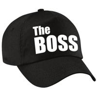 The Boss tekst petje - baseballcap - zwart - voor heren - De Baas - Chef - Leider