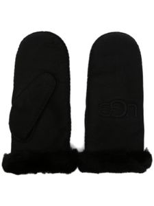 UGG mitaines en peau lainée à logo brodé - Noir