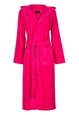 Badrock Roze capuchon badjas met naam borduren - badstof katoen