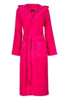 Badrock Roze capuchon badjas met naam borduren - badstof katoen - thumbnail