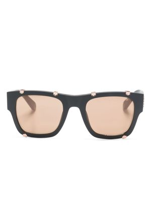 Philipp Plein Eyewear lunettes de soleil carrées à plaque logo - Gris