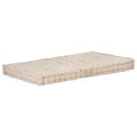 VidaXL Palletvloerkussen 120x80x10 cm katoen beige