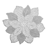 Zeller placemats lotus bloem - 1x - zilver - kunststof - 49 x 47 cm - Placemats - thumbnail