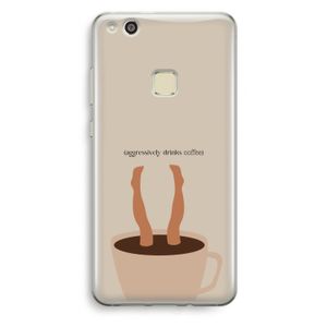 Aggressively drinks coffee: Huawei Ascend P10 Lite Transparant Hoesje